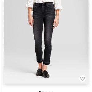 Target high rise skinny jeans with released hem